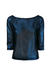 Женская темно-синяя кофта с коротким рукавом от Dsquared2