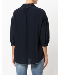 Женская темно-синяя кружевная рубашка от Diesel