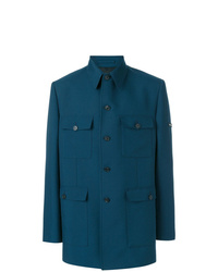Мужская темно-синяя куртка в стиле милитари от Balenciaga