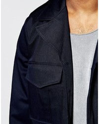 Мужская темно-синяя куртка в стиле милитари от Asos