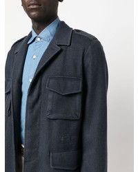 Мужская темно-синяя куртка в стиле милитари от Boglioli