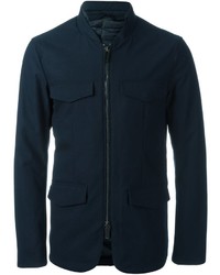 Мужская темно-синяя куртка в стиле милитари от Emporio Armani