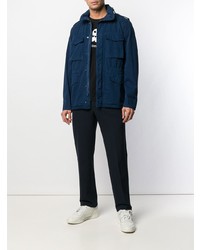 Мужская темно-синяя куртка в стиле милитари от Aspesi