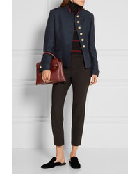 Женская темно-синяя куртка из саржи от Burberry