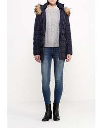 Женская темно-синяя куртка-пуховик от B.Style