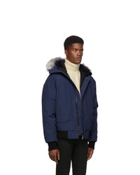 Мужская темно-синяя куртка-пуховик от Canada Goose