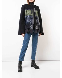 Женская темно-синяя куртка-пуховик от Sacai