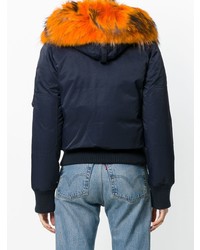 Женская темно-синяя куртка-пуховик от Kenzo