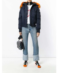 Женская темно-синяя куртка-пуховик от Kenzo