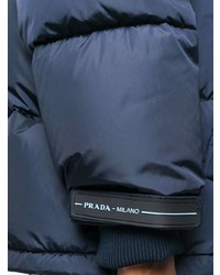 Женская темно-синяя куртка-пуховик от Prada