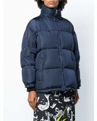 Женская темно-синяя куртка-пуховик от Prada