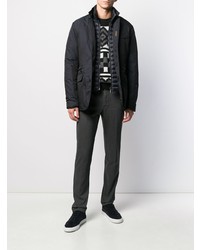 Мужская темно-синяя куртка-пуховик от Moorer