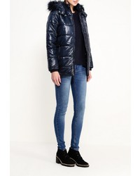 Женская темно-синяя куртка-пуховик от Sela