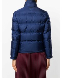 Женская темно-синяя куртка-пуховик от Prada
