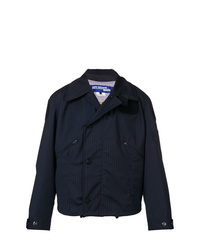 Мужская темно-синяя куртка-рубашка в вертикальную полоску от Junya Watanabe MAN