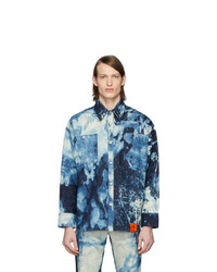 Мужская темно-синяя куртка-рубашка с принтом тай-дай от S.R. STUDIO. LA. CA.