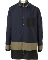 Мужская темно-синяя куртка-рубашка с принтом от Kidill
