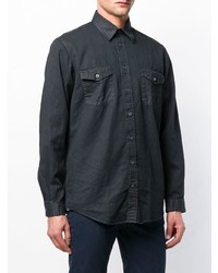 Мужская темно-синяя куртка-рубашка от Massimo Alba