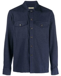 Мужская темно-синяя куртка-рубашка от Corneliani