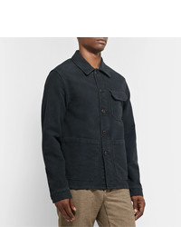 Мужская темно-синяя куртка-рубашка от Incotex