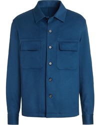 Мужская темно-синяя куртка-рубашка от Ermenegildo Zegna