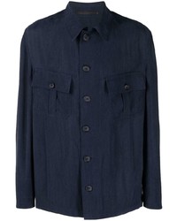 Мужская темно-синяя куртка-рубашка от Giorgio Armani