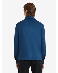 Мужская темно-синяя куртка-рубашка от Ermenegildo Zegna