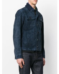 Мужская темно-синяя куртка-рубашка от Gucci