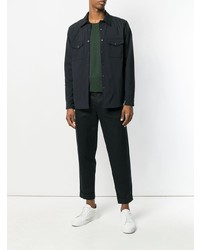 Мужская темно-синяя куртка-рубашка от Aspesi