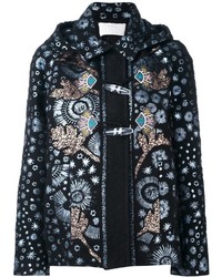 Женская темно-синяя куртка с цветочным принтом от Peter Pilotto