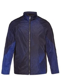 Темно-синяя легкая куртка с принтом