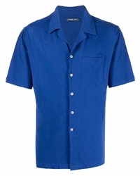 Мужская темно-синяя льняная рубашка с коротким рукавом от Frescobol Carioca