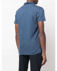 Мужская темно-синяя льняная футболка-поло от Orlebar Brown