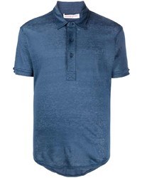 Мужская темно-синяя льняная футболка-поло от Orlebar Brown