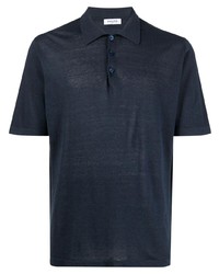 Мужская темно-синяя льняная футболка-поло от Paltò