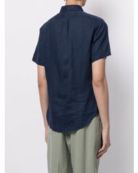 Мужская темно-синяя льняная футболка-поло от Polo Ralph Lauren