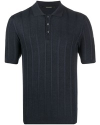 Мужская темно-синяя льняная футболка-поло от Tagliatore