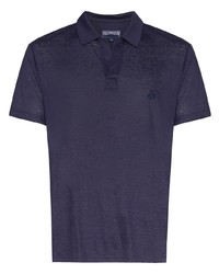 Мужская темно-синяя льняная футболка-поло от Vilebrequin