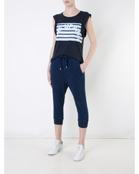 Женская темно-синяя майка с принтом от The Upside