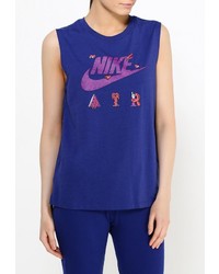 Женская темно-синяя майка с принтом от Nike