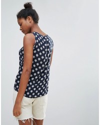 Женская темно-синяя майка с принтом от Vila