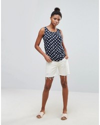 Женская темно-синяя майка с принтом от Vila