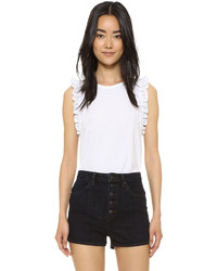 Женская темно-синяя майка с рюшами от Clu