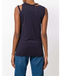 Женская темно-синяя майка от Maison Margiela