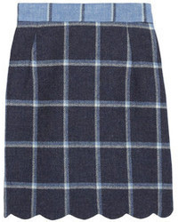 Темно-синяя мини-юбка в шотландскую клетку от House of Holland