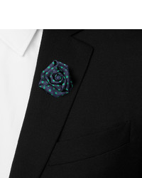Темно-синяя мужская брошь с цветочным принтом от Charvet