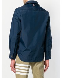 Мужская темно-синяя нейлоновая куртка-рубашка от Thom Browne