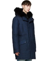 Мужская темно-синяя парка от Yves Salomon