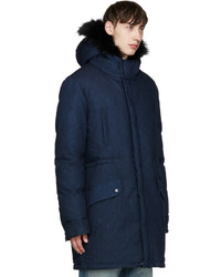 Мужская темно-синяя парка от Yves Salomon