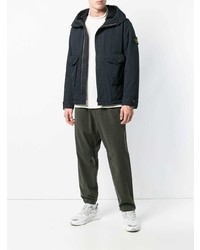 Мужская темно-синяя парка от Stone Island